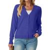 imageGRECERELLE 2025 Womens Lightweight Open Front Long Sleeve Casual Button Down VNeck Cardigan Sweater S2XLBright Blue
