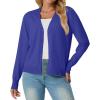 imageGRECERELLE 2025 Womens Lightweight Open Front Long Sleeve Casual Button Down VNeck Cardigan Sweater S2XLBright Blue