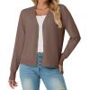 imageGRECERELLE 2025 Womens Lightweight Open Front Long Sleeve Casual Button Down VNeck Cardigan Sweater S2XLBrown