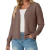 imageGRECERELLE 2025 Womens Lightweight Open Front Long Sleeve Casual Button Down VNeck Cardigan Sweater S2XLBrown