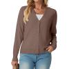 imageGRECERELLE 2025 Womens Lightweight Open Front Long Sleeve Casual Button Down VNeck Cardigan Sweater S2XLBrown