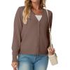 imageGRECERELLE 2025 Womens Lightweight Open Front Long Sleeve Casual Button Down VNeck Cardigan Sweater S2XLBrown