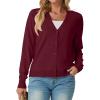 imageGRECERELLE 2025 Womens Lightweight Open Front Long Sleeve Casual Button Down VNeck Cardigan Sweater S2XLBurgundy