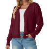 imageGRECERELLE 2025 Womens Lightweight Open Front Long Sleeve Casual Button Down VNeck Cardigan Sweater S2XLBurgundy