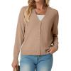 imageGRECERELLE 2025 Womens Lightweight Open Front Long Sleeve Casual Button Down VNeck Cardigan Sweater S2XLCamel