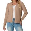 imageGRECERELLE 2025 Womens Lightweight Open Front Long Sleeve Casual Button Down VNeck Cardigan Sweater S2XLCamel