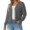 imageGRECERELLE 2025 Womens Lightweight Open Front Long Sleeve Casual Button Down VNeck Cardigan Sweater S2XLCharcoal