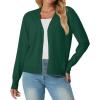 imageGRECERELLE 2025 Womens Lightweight Open Front Long Sleeve Casual Button Down VNeck Cardigan Sweater S2XLCyan Green