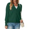 imageGRECERELLE 2025 Womens Lightweight Open Front Long Sleeve Casual Button Down VNeck Cardigan Sweater S2XLCyan Green