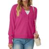 imageGRECERELLE 2025 Womens Lightweight Open Front Long Sleeve Casual Button Down VNeck Cardigan Sweater S2XLHot Pink