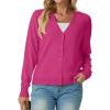 imageGRECERELLE 2025 Womens Lightweight Open Front Long Sleeve Casual Button Down VNeck Cardigan Sweater S2XLHot Pink