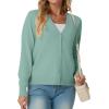 imageGRECERELLE 2025 Womens Lightweight Open Front Long Sleeve Casual Button Down VNeck Cardigan Sweater S2XLLight Green