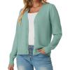 imageGRECERELLE 2025 Womens Lightweight Open Front Long Sleeve Casual Button Down VNeck Cardigan Sweater S2XLLight Green