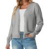 imageGRECERELLE 2025 Womens Lightweight Open Front Long Sleeve Casual Button Down VNeck Cardigan Sweater S2XLLight Grey