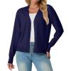 imageGRECERELLE 2025 Womens Lightweight Open Front Long Sleeve Casual Button Down VNeck Cardigan Sweater S2XLNavy Blue