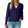 imageGRECERELLE 2025 Womens Lightweight Open Front Long Sleeve Casual Button Down VNeck Cardigan Sweater S2XLNavy Blue