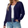 imageGRECERELLE 2025 Womens Lightweight Open Front Long Sleeve Casual Button Down VNeck Cardigan Sweater S2XLNavy Blue
