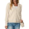 imageGRECERELLE 2025 Womens Lightweight Open Front Long Sleeve Casual Button Down VNeck Cardigan Sweater S2XLOatmeal