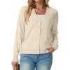imageGRECERELLE 2025 Womens Lightweight Open Front Long Sleeve Casual Button Down VNeck Cardigan Sweater S2XLOatmeal