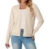 imageGRECERELLE 2025 Womens Lightweight Open Front Long Sleeve Casual Button Down VNeck Cardigan Sweater S2XLOatmeal