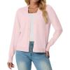 imageGRECERELLE 2025 Womens Lightweight Open Front Long Sleeve Casual Button Down VNeck Cardigan Sweater S2XLPink White