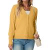 imageGRECERELLE 2025 Womens Lightweight Open Front Long Sleeve Casual Button Down VNeck Cardigan Sweater S2XLYellow