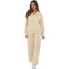 imageGRECERELLE Lounge Sets For Women 2025 Casual Lapel Half Zip Sweatshirt And Wide Leg Sweatpant 2 Piece Outfits Tracksuit SetsApricot