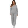 imageGRECERELLE Lounge Sets For Women 2025 Casual Lapel Half Zip Sweatshirt And Wide Leg Sweatpant 2 Piece Outfits Tracksuit SetsDark Grey