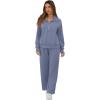imageGRECERELLE Lounge Sets For Women 2025 Casual Lapel Half Zip Sweatshirt And Wide Leg Sweatpant 2 Piece Outfits Tracksuit SetsHaze Blue