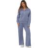 imageGRECERELLE Lounge Sets For Women 2025 Casual Lapel Half Zip Sweatshirt And Wide Leg Sweatpant 2 Piece Outfits Tracksuit SetsHaze Blue
