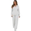 imageGRECERELLE Lounge Sets For Women 2025 Casual Lapel Half Zip Sweatshirt And Wide Leg Sweatpant 2 Piece Outfits Tracksuit SetsHeather Grey