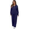 imageGRECERELLE Lounge Sets For Women 2025 Casual Lapel Half Zip Sweatshirt And Wide Leg Sweatpant 2 Piece Outfits Tracksuit SetsNavy Blue