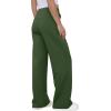 imageGRECERELLE Sweatpants Women Wide Leg High Waisted Baggy Pants Drawstring Workout Active Joggers Lounge PantsArmy Green