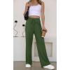 imageGRECERELLE Sweatpants Women Wide Leg High Waisted Baggy Pants Drawstring Workout Active Joggers Lounge PantsArmy Green