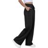 imageGRECERELLE Sweatpants Women Wide Leg High Waisted Baggy Pants Drawstring Workout Active Joggers Lounge PantsBlack