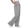 imageGRECERELLE Sweatpants Women Wide Leg High Waisted Baggy Pants Drawstring Workout Active Joggers Lounge PantsDark Gray