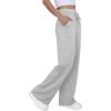 imageGRECERELLE Sweatpants Women Wide Leg High Waisted Baggy Pants Drawstring Workout Active Joggers Lounge PantsGray