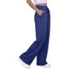 imageGRECERELLE Sweatpants Women Wide Leg High Waisted Baggy Pants Drawstring Workout Active Joggers Lounge PantsNavy Blue
