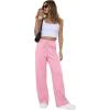 imageGRECERELLE Sweatpants Women Wide Leg High Waisted Baggy Pants Drawstring Workout Active Joggers Lounge PantsPink