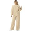imageGRECERELLE Womens 2 Piece Outfits Winter 2025 Oversized Chunky Knit Sweater Top And Wide Leg Pants Lounge Set SweatsuitApricot