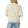 imageGRECERELLE Womens Long Sleeve Lightweight Crewneck Casual Cardigan Sweater S2XLAoatmeal