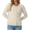 imageGRECERELLE Womens Long Sleeve Lightweight Crewneck Casual Cardigan Sweater S2XLAoatmeal
