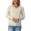imageGRECERELLE Womens Long Sleeve Lightweight Crewneck Casual Cardigan Sweater S2XLAoatmeal