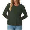 imageGRECERELLE Womens Long Sleeve Lightweight Crewneck Casual Cardigan Sweater S2XLArmy Green