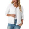 imageGRECERELLE Womens Long Sleeve Lightweight Crewneck Casual Cardigan Sweater S2XLAwhite