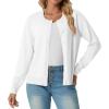imageGRECERELLE Womens Long Sleeve Lightweight Crewneck Casual Cardigan Sweater S2XLAwhite