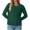 imageGRECERELLE Womens Long Sleeve Lightweight Crewneck Casual Cardigan Sweater S2XLCyan Green