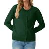 imageGRECERELLE Womens Long Sleeve Lightweight Crewneck Casual Cardigan Sweater S2XLDark Green
