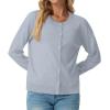 imageGRECERELLE Womens Long Sleeve Lightweight Crewneck Casual Cardigan Sweater S2XLGrey Blue