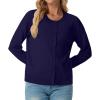 imageGRECERELLE Womens Long Sleeve Lightweight Crewneck Casual Cardigan Sweater S2XLNavy Blue